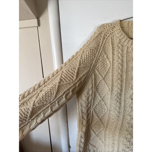 Vtg Loch Garman Irish Cable Knit Fishermans Sweater Wool Ireland | Men's Large - Picture 4 of 15